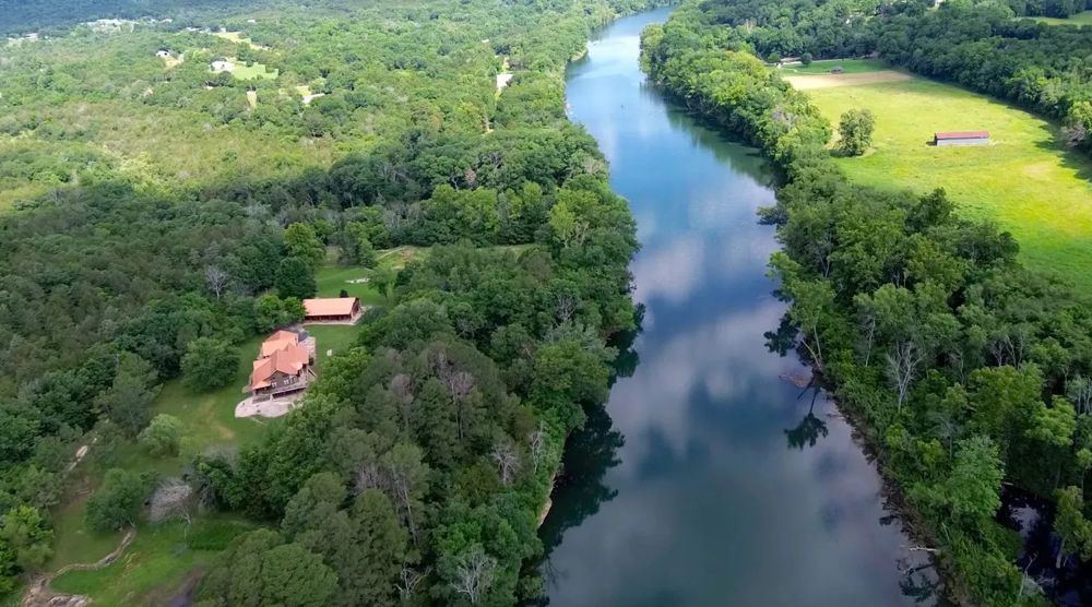 Landscape view for Riverfront Retreat in Eureka Springs, Arkansas for